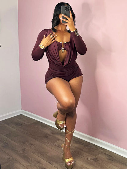 Sultry Plunge Romper