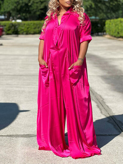 Plunge Wide-Leg Jumpsuit