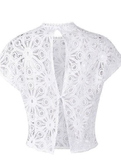 Lace Hollow Out Deep V-Neck Top