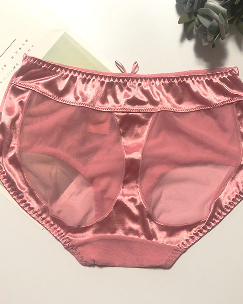 Sexy Butt-Lifting Mesh Panties Pink One Size