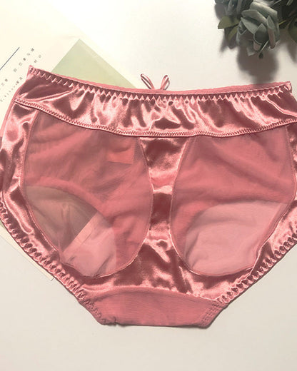 Sexy Butt-Lifting Mesh Panties Pink One Size