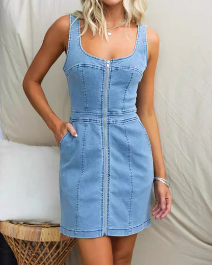 Casual Slim Denim Sleeveless Dress