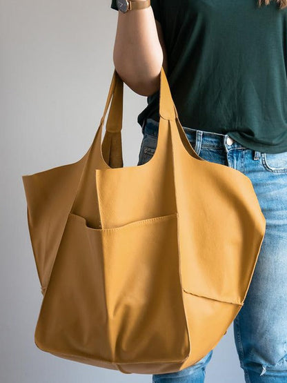 Large Capacity Leather Tote
