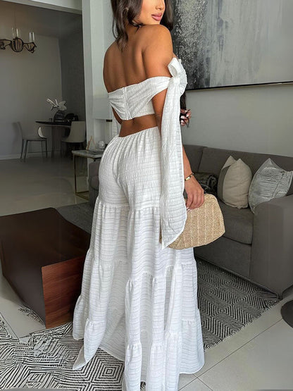 Off-Shoulder Wide Leg Jumpsuit