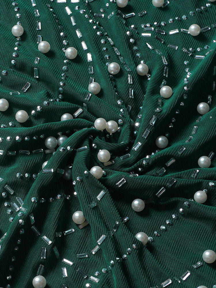 Feather Rhinestone Minidress