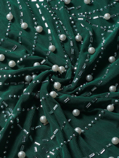 Feather Rhinestone Minidress