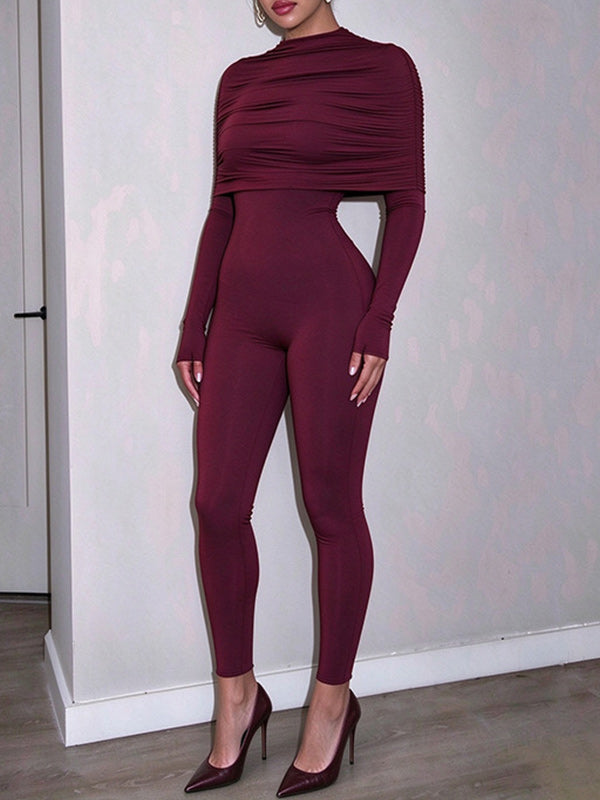 Solid Cape Jumpsuit