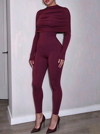 Solid Cape Jumpsuit