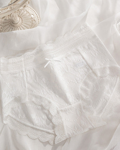 Silk Lace Underwear For Ladies White