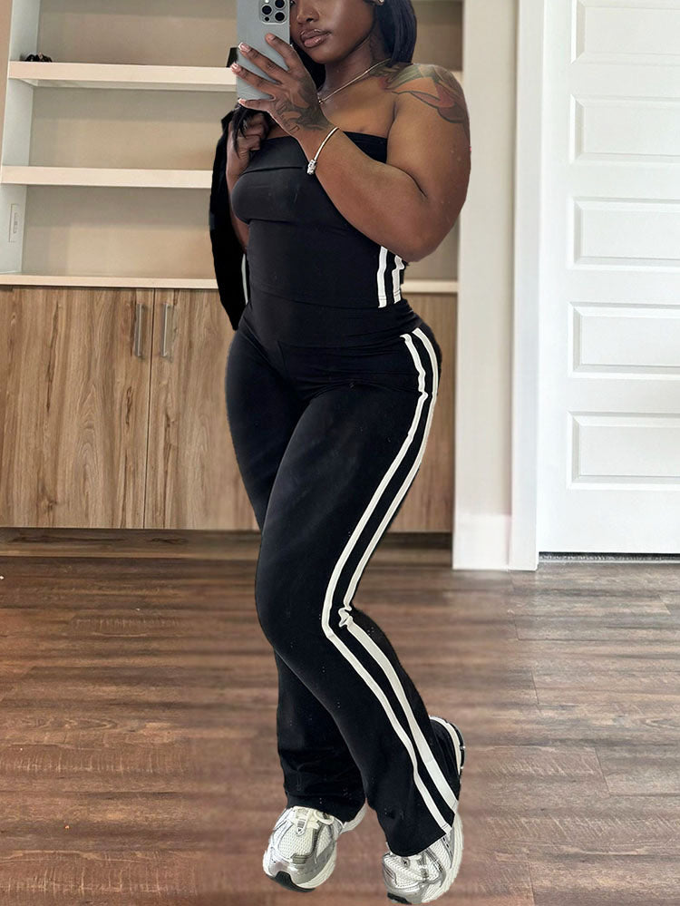 Striped Athleisure Three-Piece Set