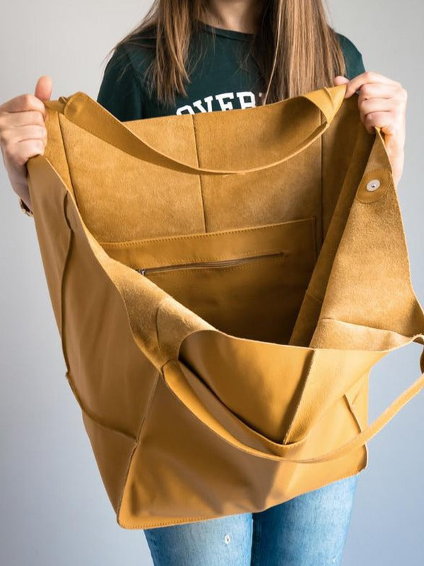 Large Capacity Leather Tote