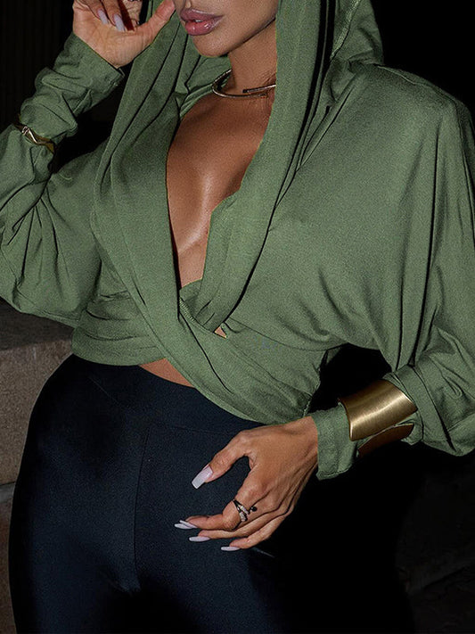 Solid Twisted Hoodie