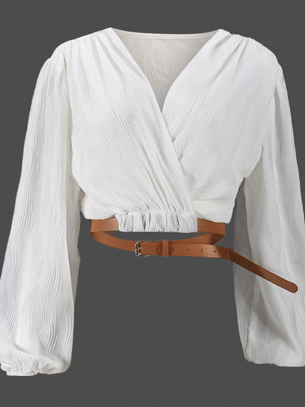V-Neck Belted Top