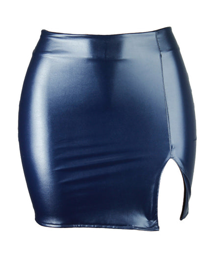 High Waist Hip Lift Pu Leather Skirt