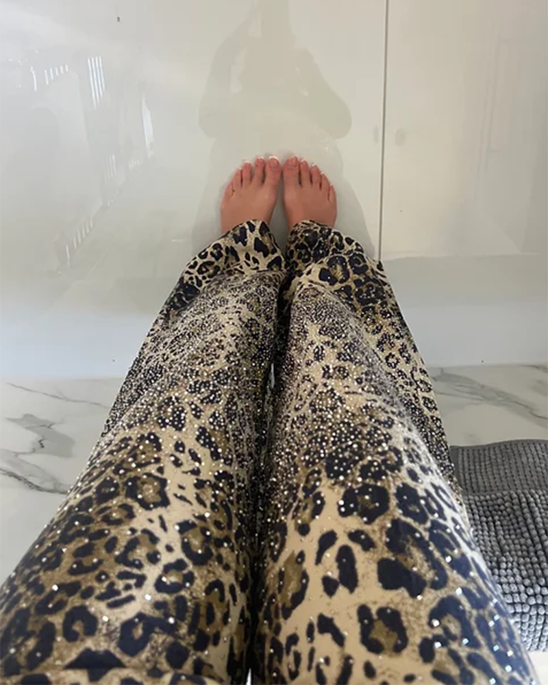 Diamond Leopard Print Casual Trousers (Pre-Sale)