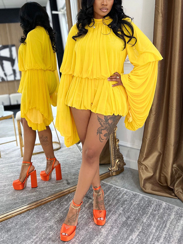 Dream Ruffle Draped Romper