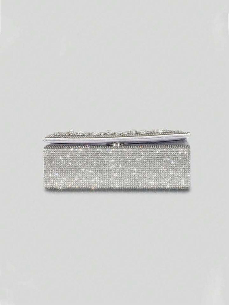 Rhinestone Fringe Clutch