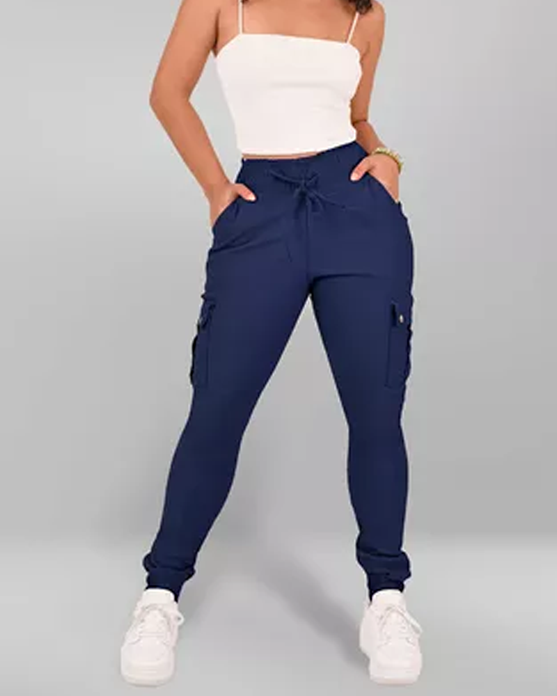 Cropped Jogging Pants Blue