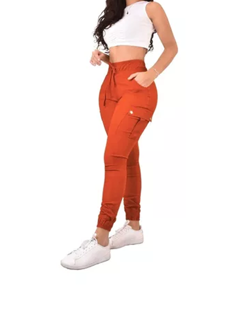 Cropped Jogging Pants Gold