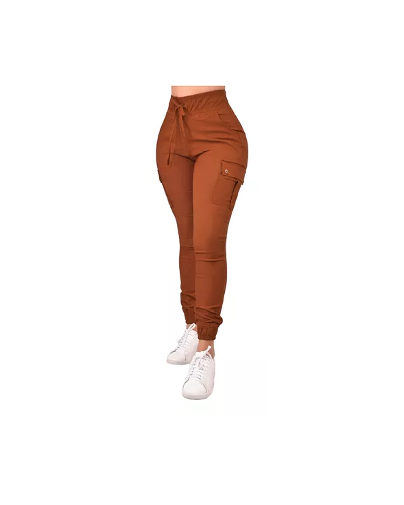 Cropped Jogging Pants Brown