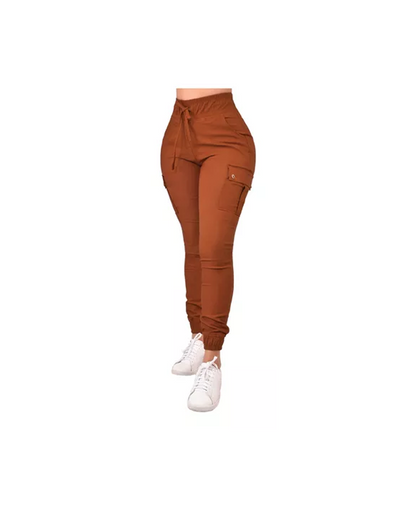 Cropped Jogging Pants Brown