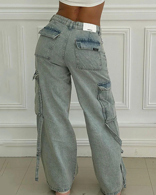 Mid-Rise Loose Work Jeans (Pre-sale)