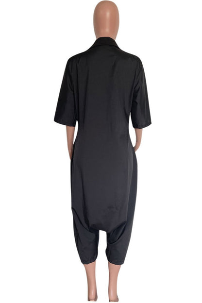 Lässige Jumpsuits mit Umlegekragen und Knöpfen 