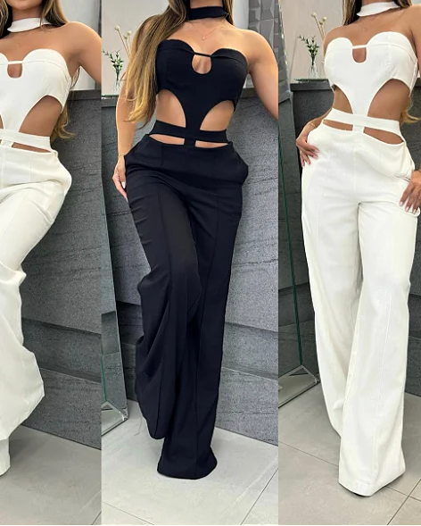 Embellished High-Waist Straight Pants Set (Pre-Sale)