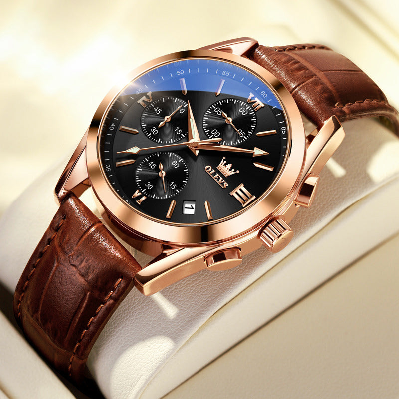 Alloy Quartz 3BAR Leather Watch(6 Colors)