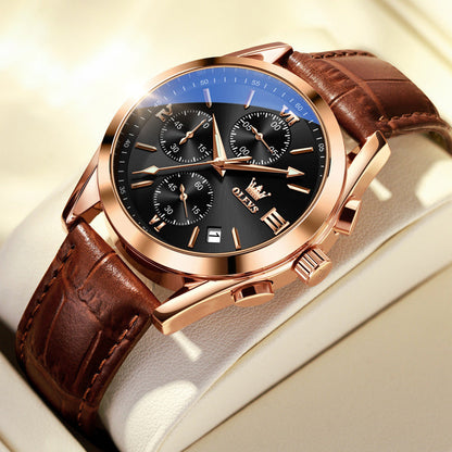 Alloy Quartz 3BAR Leather Watch(6 Colors)