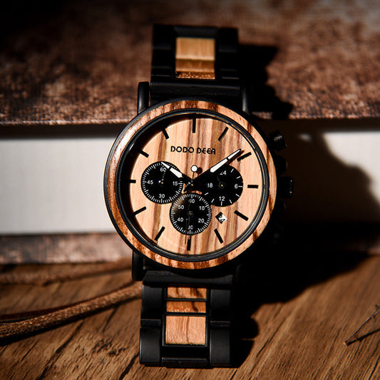 Wood Quartz Stainless Watch(10 Colors)