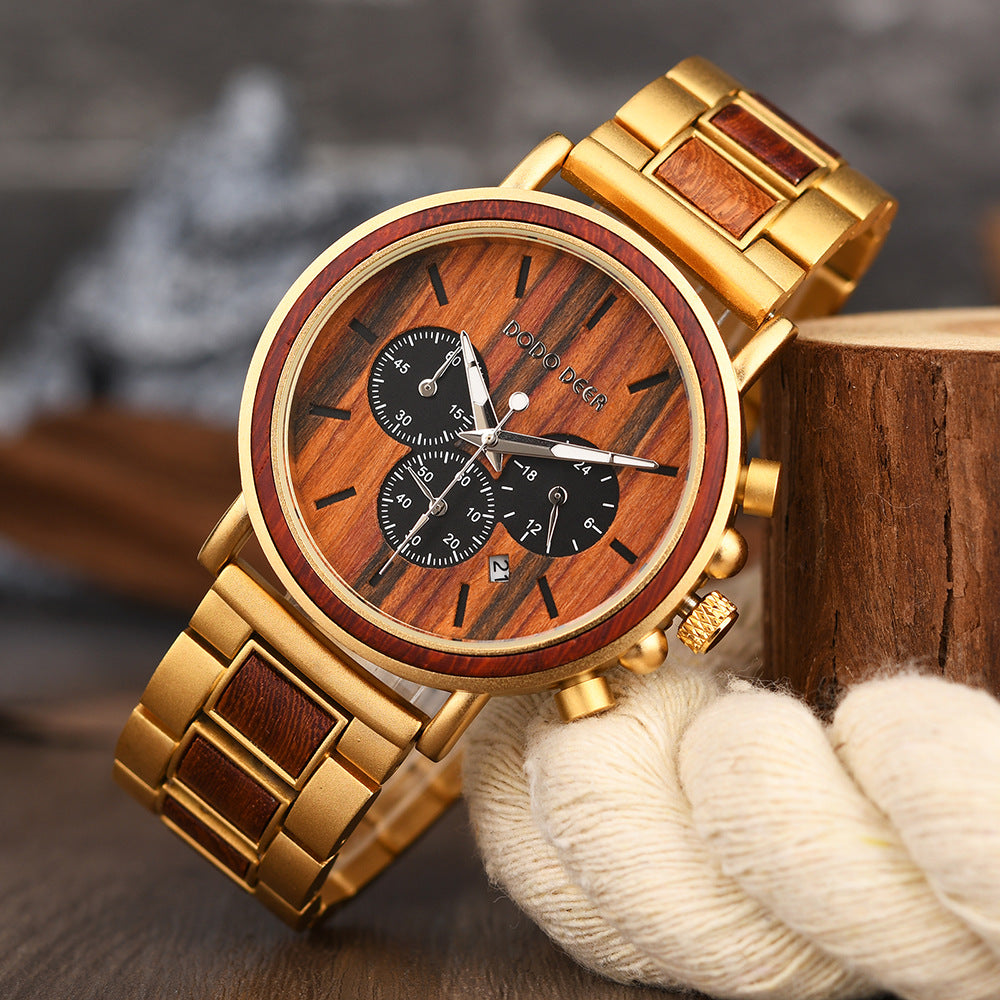 Wood Quartz Stainless Watch(10 Colors)