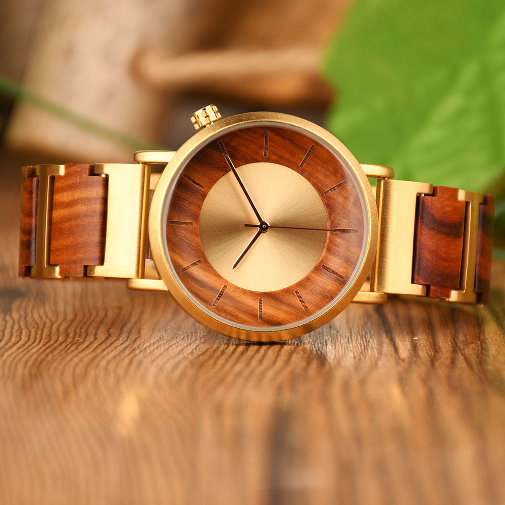 Wood Quartz 3ATM Wood Watch(4 Colors)