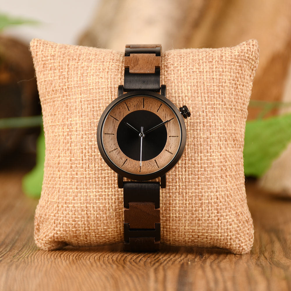 Metal Quartz 3ATM Wood Watch(4 Colors)