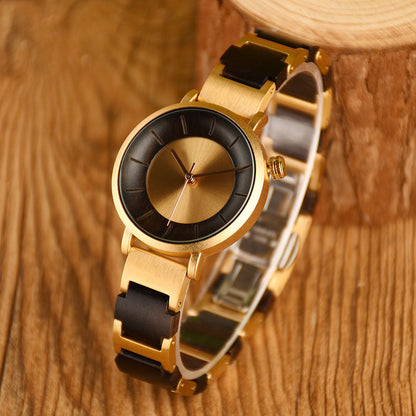 Metal Quartz 3ATM Wood Watch(4 Colors)