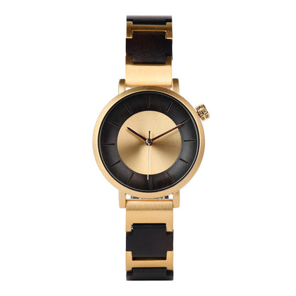 Metal Quartz 3ATM Wood Watch(4 Colors)