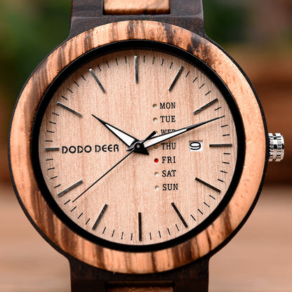 Wood Quartz 3ATM Wood Watch