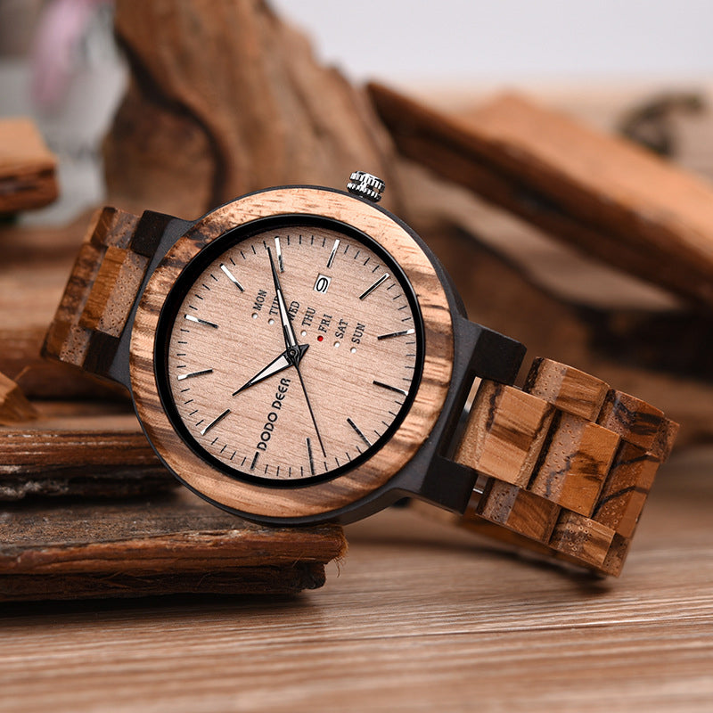 Wood Quartz 3ATM Wood Watch