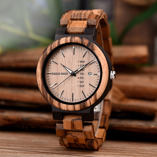 Wood Quartz 3ATM Wood Watch