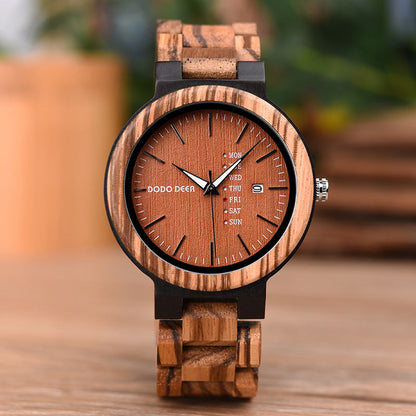 Wood Quartz 3ATM Wood Watch