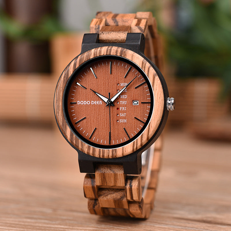 Wood Quartz 3ATM Wood Watch