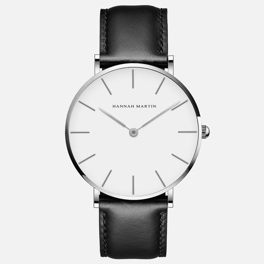 Alloy Quartz 3ATM Leather Watch