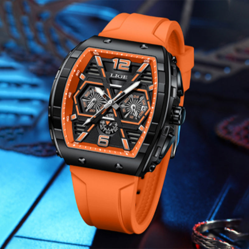 Zinc Alloy Quartz 3ATM Silicone Watch