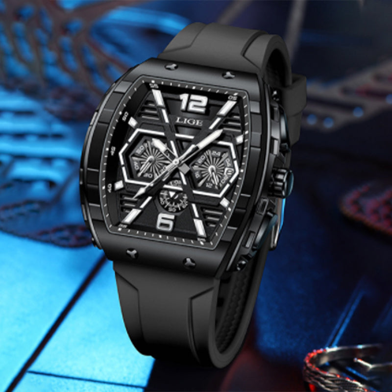 Zinc Alloy Quartz 3ATM Silicone Watch