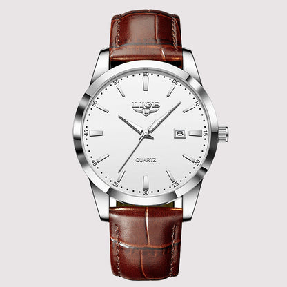 Zinc Alloy Quartz 3ATM Leather Watch