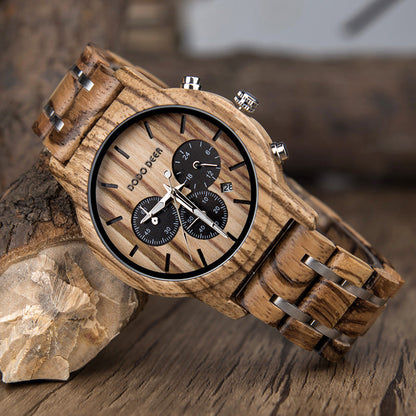 Wood Electronic movement 3ATM Wood Watch