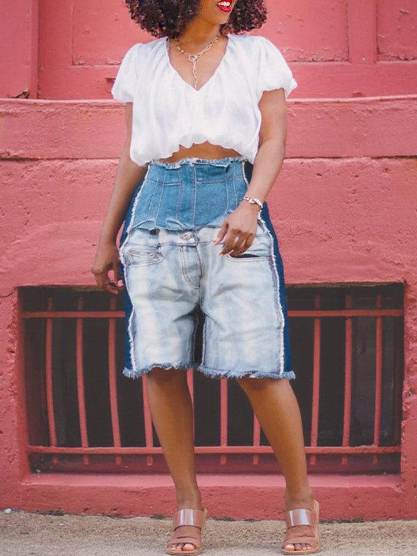 Morchique Denim Combo Bermuda Shorts