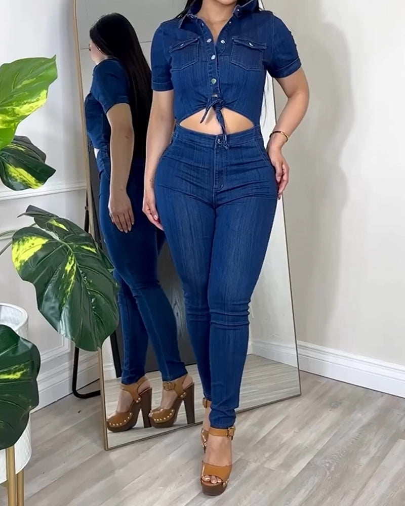 Skinny Jumpsuit 2-Piece Set (Pre-sale)