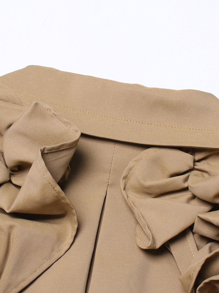 Ruffle Belt Trench Coat