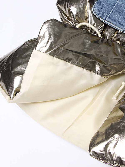 Denim Puff Vest Jacket